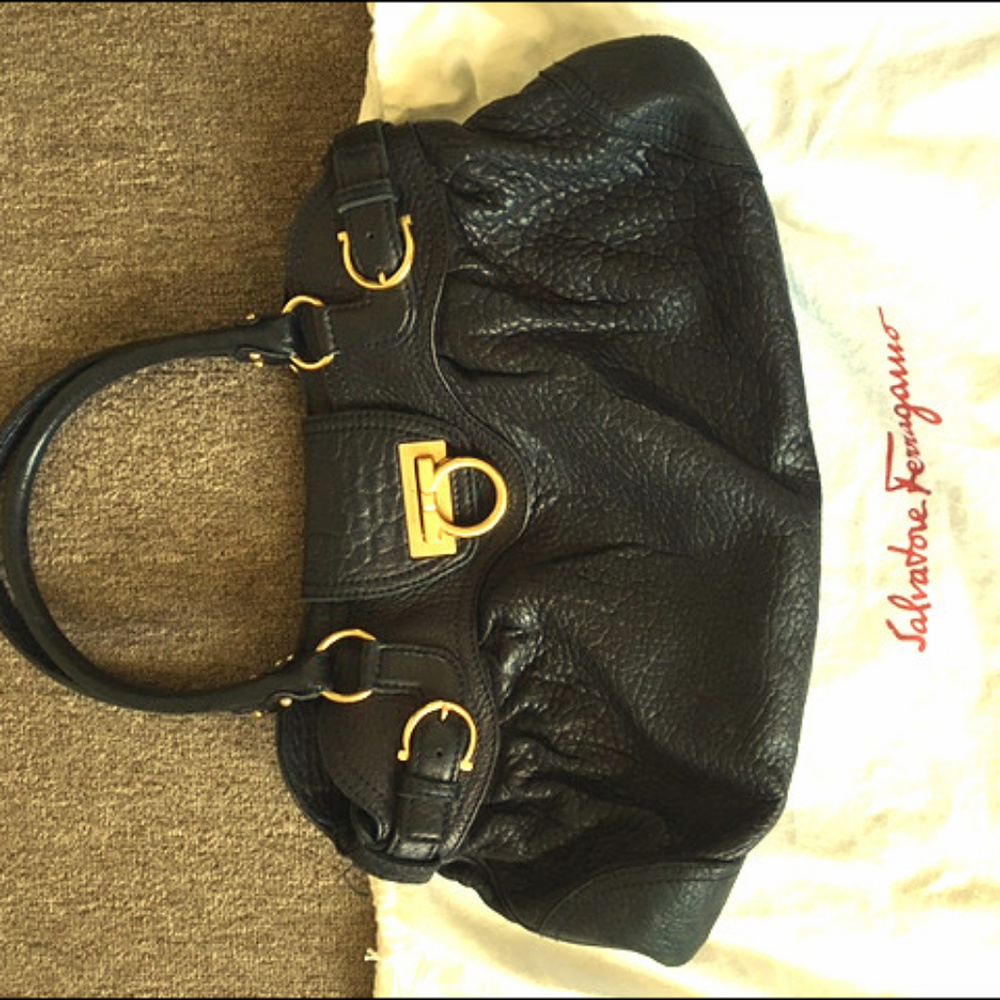 salvatore ferragamo leather satchel